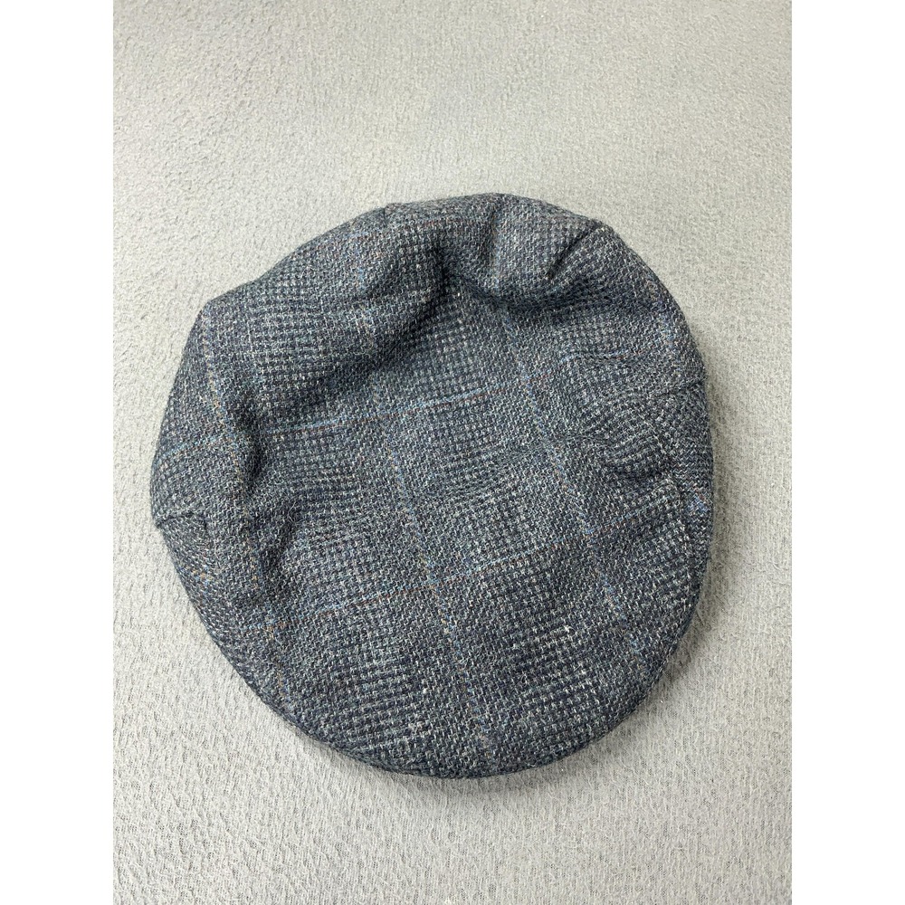 Hat Cap Newsboy Mens Medium Gray Tweed Wool Lined Insulated Made In USA